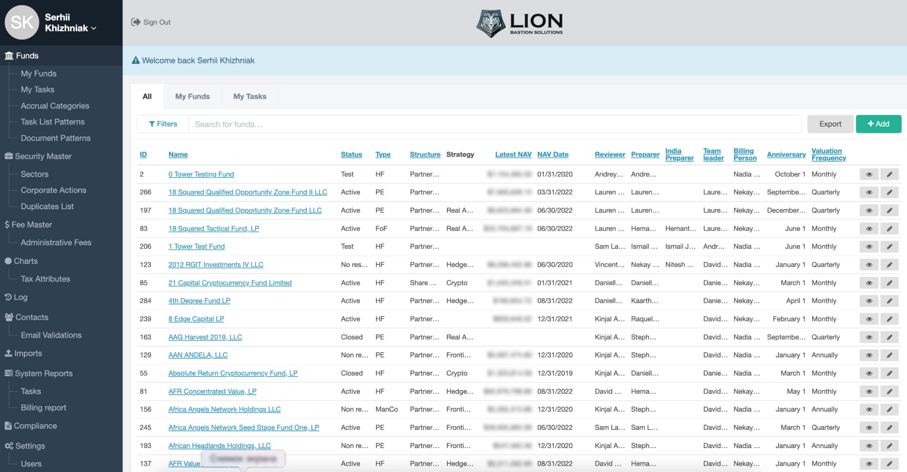LION by Tower Fund Services fund accounting platform