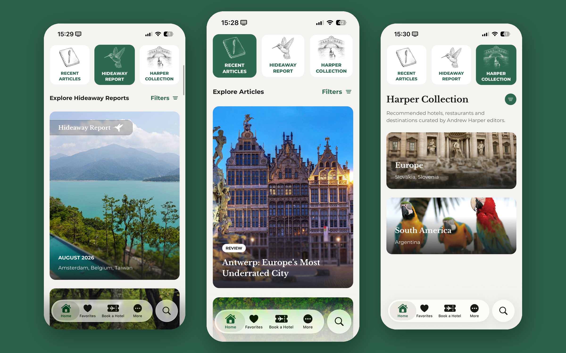 The Andrew Harper app: Hideaway Report, Recent Articles, and the Harper Collection