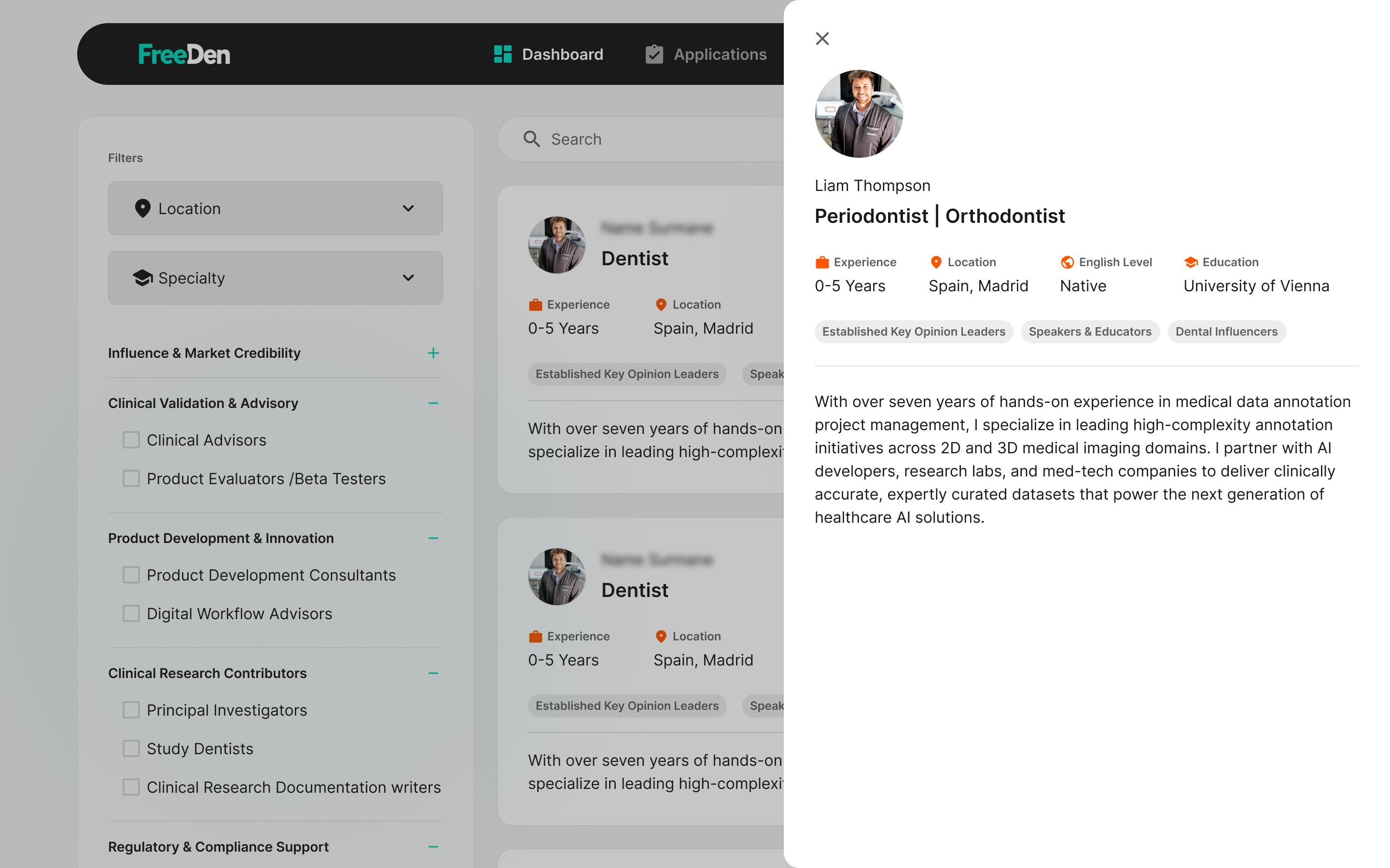 FreeDen Expert Profiles