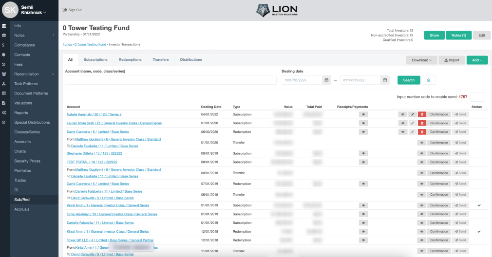 LION by Tower Fund Services Investor Subscriptions
