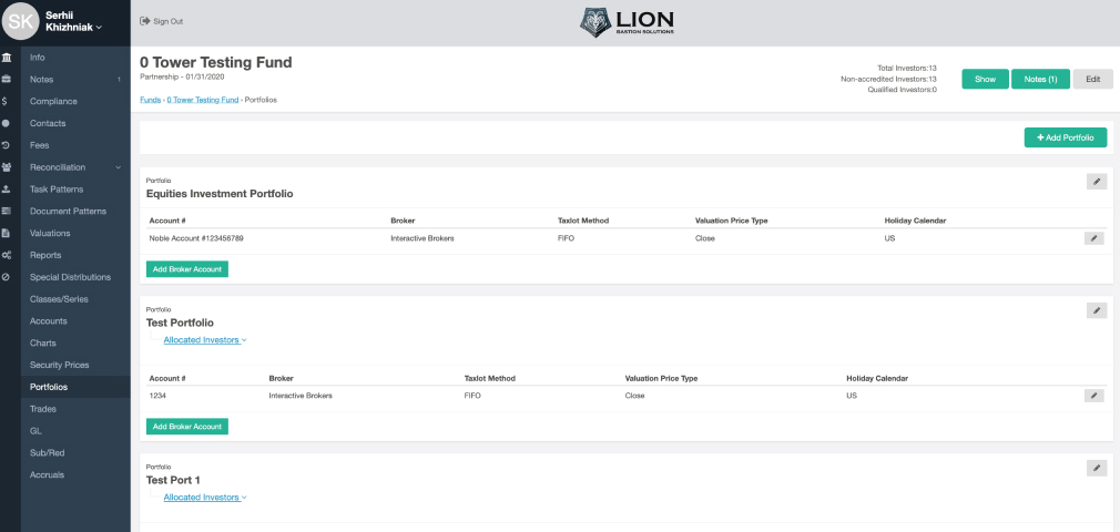 LION by Tower Fund Services Investor portfolios