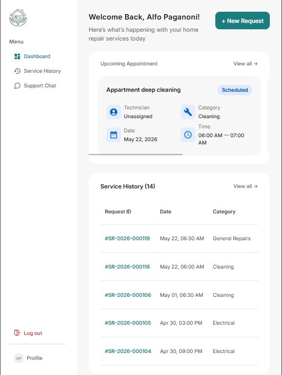NEST mobile view